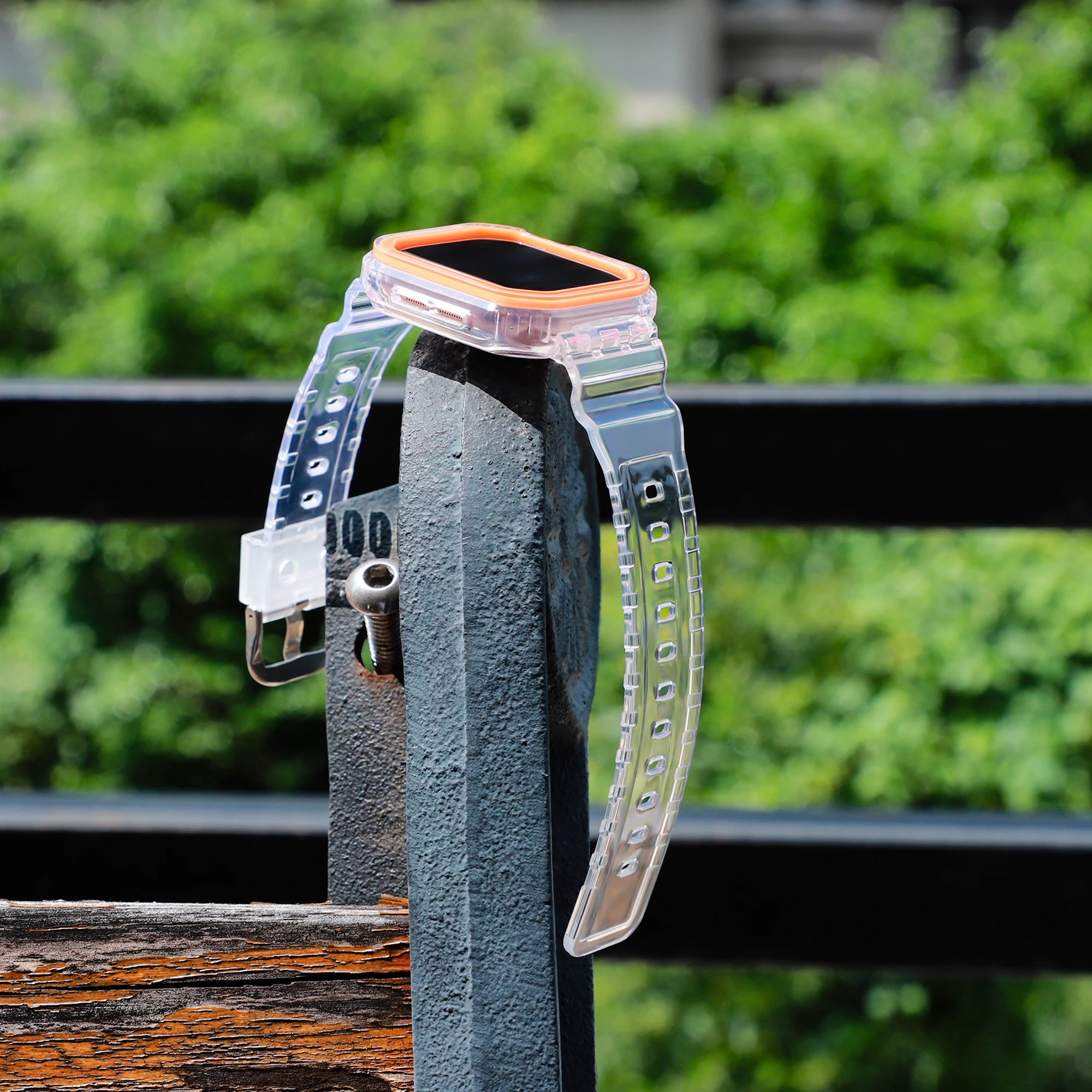 Transparent Silicone Band and Case for Smartwatch - Sport Strap, Ashion Design