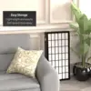 3 Ft. Short Window Pane Shoji Screen - Black - 6 Panels 5