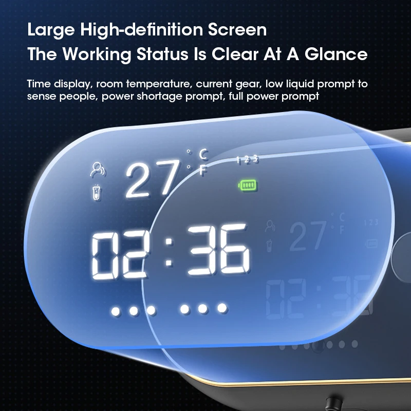 Automatic Sensor Foam Soap Dispenser Touchless with Digital Time Temp Display for Home Kitchen Bathroom Daily Use