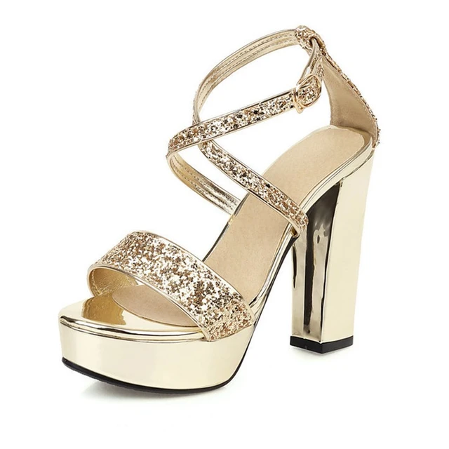 French Connection strappy heeled sandals in gold | ASOS