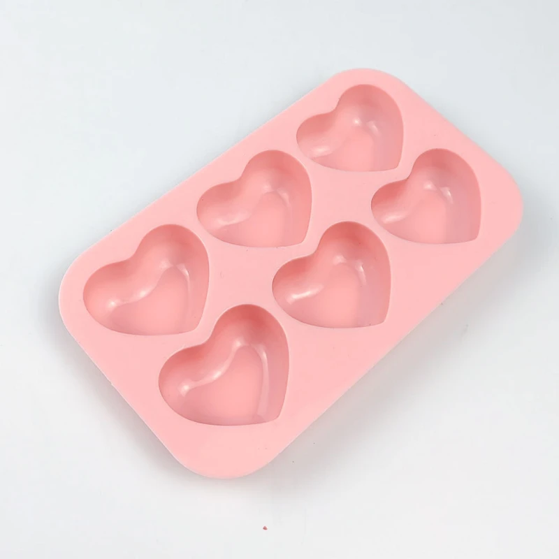 Silicone Soap Molds 6 Cavities Valentine Heart Silicone Soap Mold DIY Love Soap Making Chocolate Baking Candle Mold Gifts Craft Supplies Home Decor