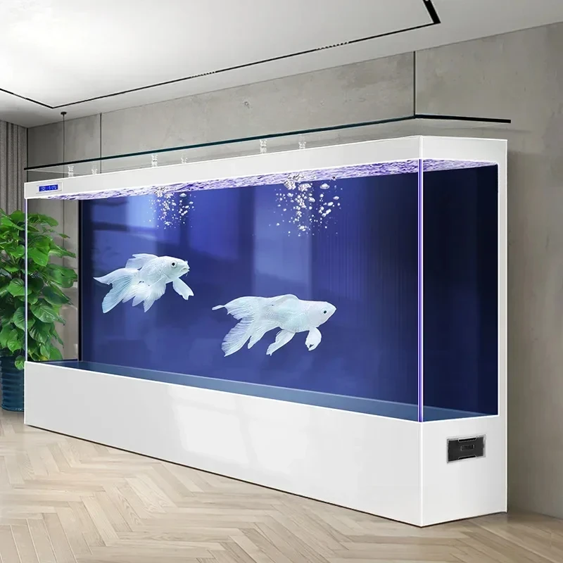 Luxury Super Large Appreciate Fish Tanks Modern Living Room Ecological Box Aquarium Decoration Smart Pet Products すいそう FYFT