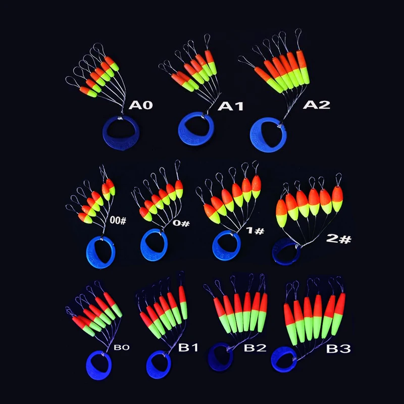 

Wholesale 40/60 packs Seven Star Float Beans Oval / Cylinder 000#-5# Fishing Float Bobber Pesca Fishing Tackle Accessories A579