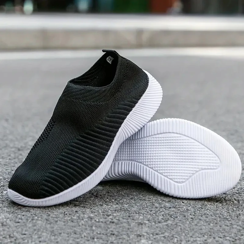 Women’s Solid Color Sneakers Breathable Mesh Woven Outdoor Lightweight Low Top Walking Running Sports Socks Shoes Best Sellers In Shoes