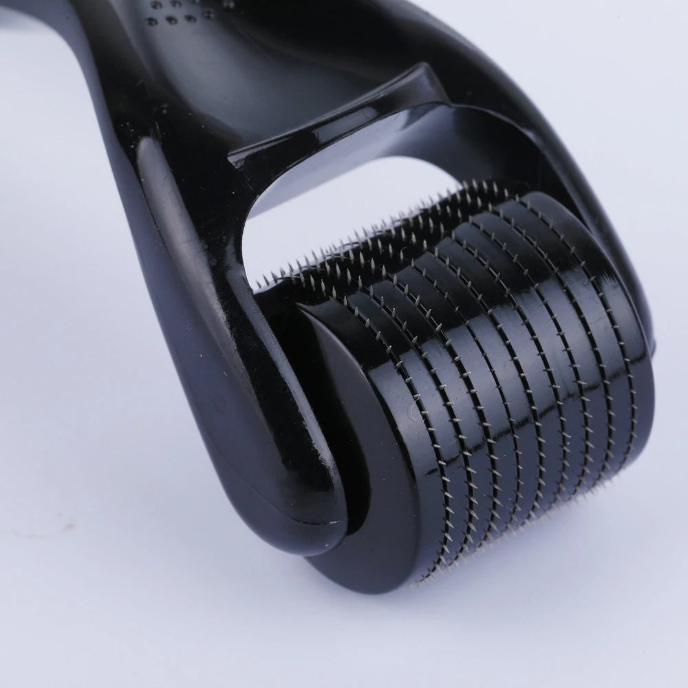 540 Derma Roller for Beard Titanium Hair Regrowth Skincare Dermoroller Anti-Hair Loss Micro Needle Microneedling Roller Black