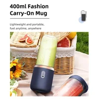Mixeur Électrique Portable 400ML, 2 Tasses, Mini Blender Multifonctionnel Sans Fil pour la Maison, Rechargeable par USB, Petite Machine à Jus 5