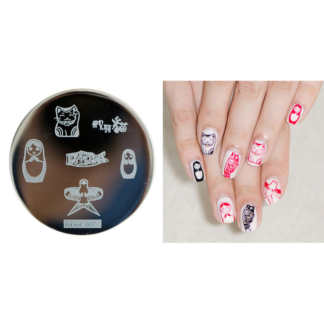 Round Nail Stamping Plates Butterfly/Constellation/Leaf/Bird Stainless Steel Image Stencils Printing Nails Decor 5.5cm Tool