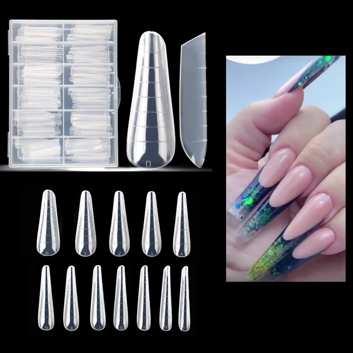 

120pcs Nail Dual Forms Nail Extension System for Poly Nail Gel Nail Mold Clear Full Cover False Nail Tips Acrylic Manicure