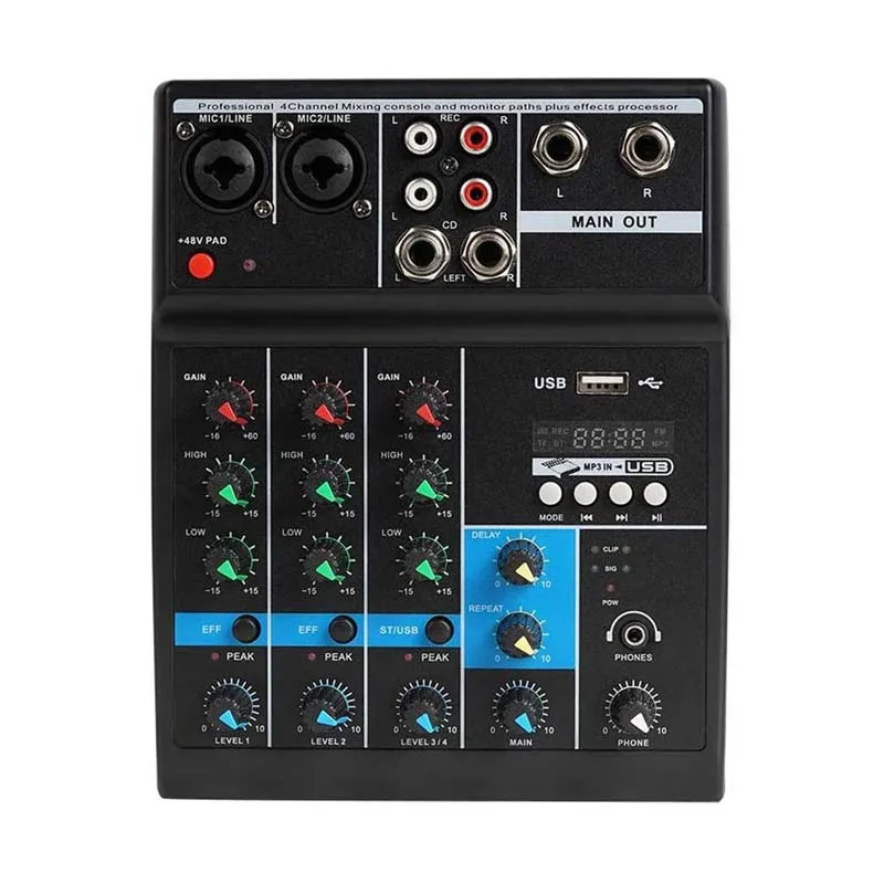 LEEDOAR AUDIO 4 5 Channel Professional Portable Mixer Sound Console