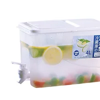 Distributeur d'eau multifonctionnel en plastique pour réfrigérateur avec robinet, grande capacité pour boissons froides 5