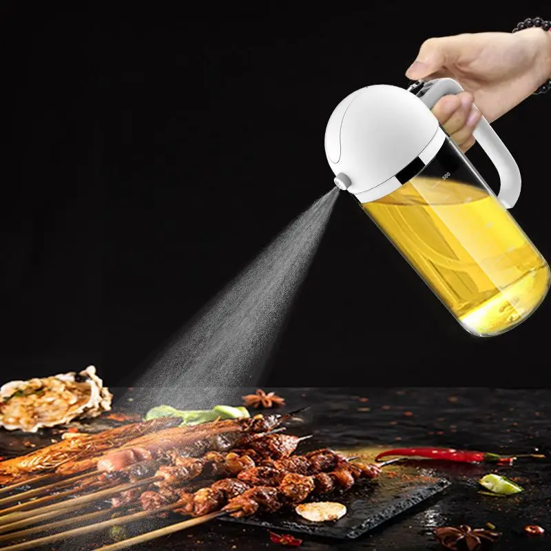 

The New 2-in-1 Spray Bottle and Dual-purpose Spray Can Spray Oil Oiler Evenly In Kitchen Grill Spray Seasoning Glass