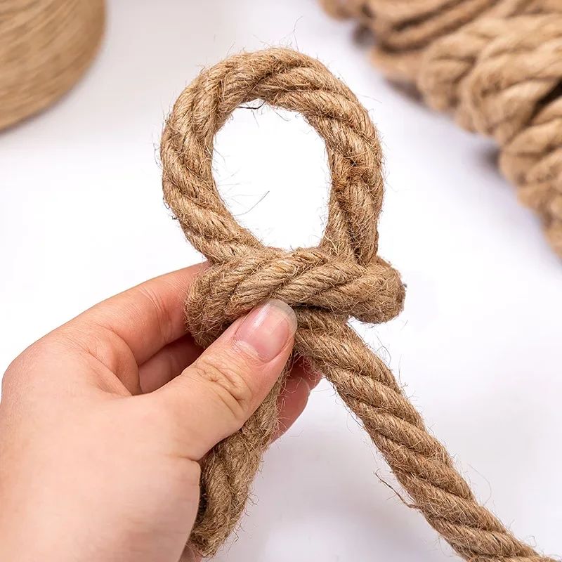 Natural Vintage Jute Rope Cord String 1-14mm DIY Basket Cat Pet Scratching Handmade Gift Wrapping Gardening Wedding Decor 2-100M jute rope