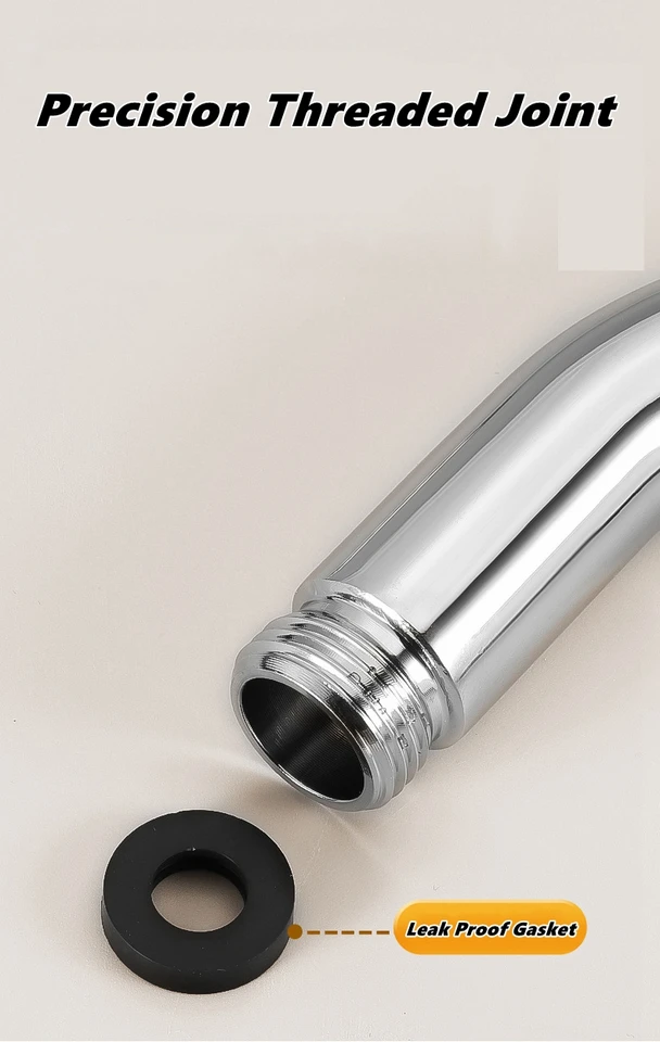 Senhozi 360° Adjustable Shower Head Elbow Adapter - Brushed Nickel, Wall Mounted Arm For Fixed/Rain Heads - View #7