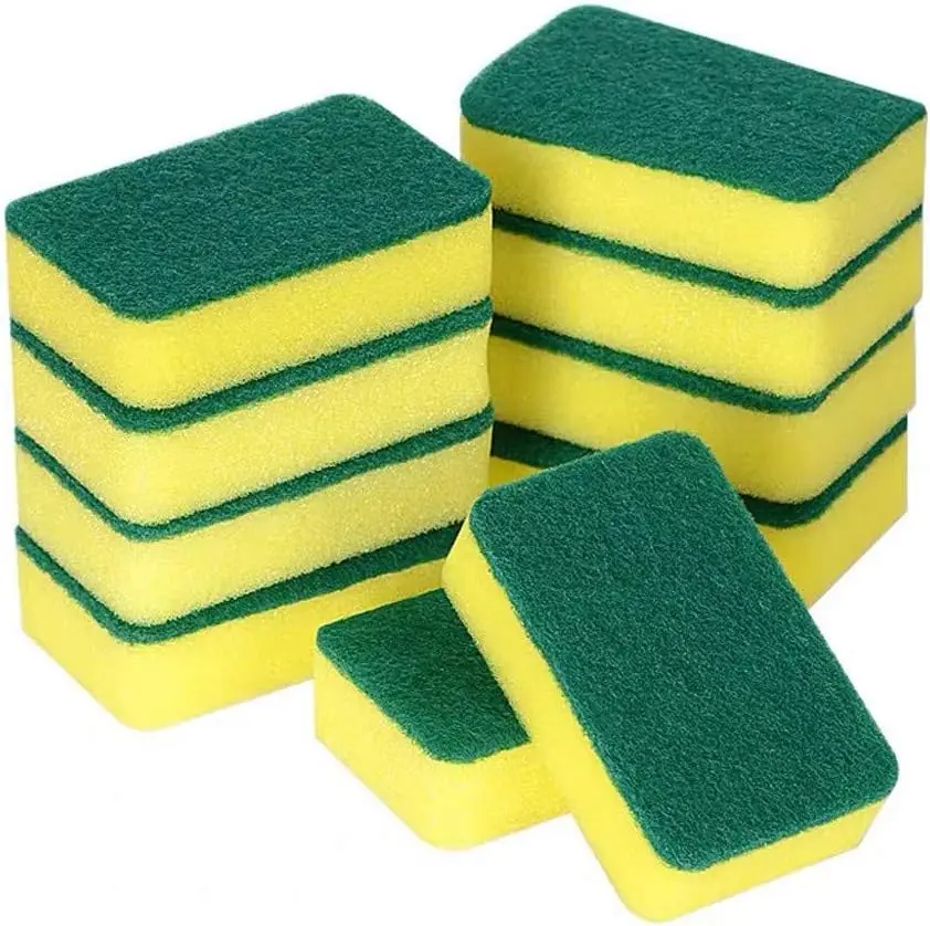 Sponges for Cleaning, Kitchen Sponges Pack Scrub Sponge Dish Sponges Eco Non-Scratch Scrubbers, Cleaning Household Supplies jundo kitchen sponges profi губки для мытья посуды поролон желтые для уборки дома