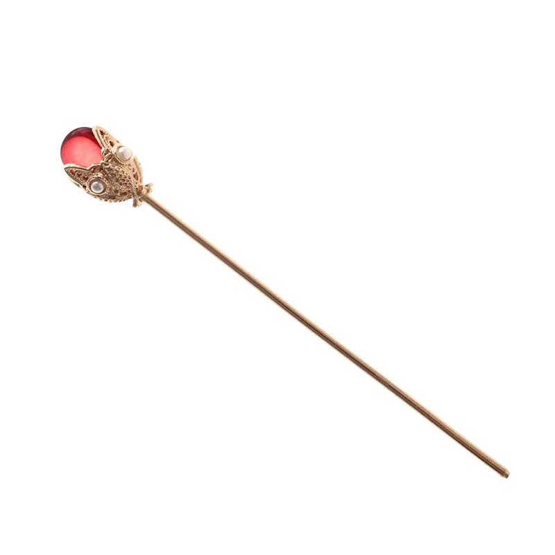 Children's Pearl Headband Girls' Princess Alloy Hair Bun Decor With Large Beads Hair Stick Simple Design For Girls Women
