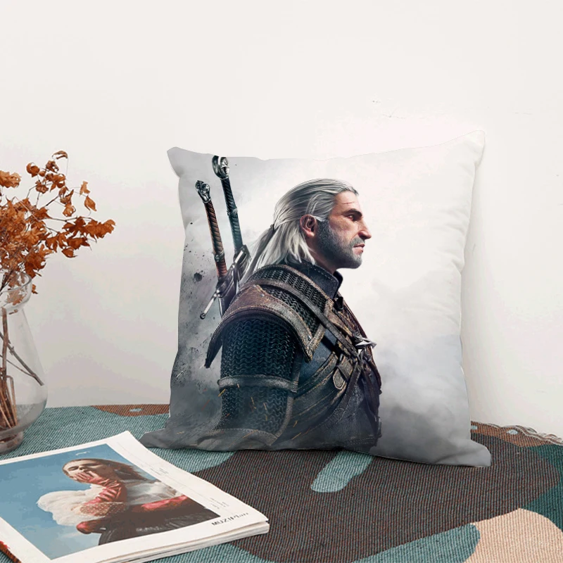 

Pillowcase Double Printed The Witchers 45x45cm Short Plush Home Decor Cushion Cover Sofa Bed Cushion Cover Holiday