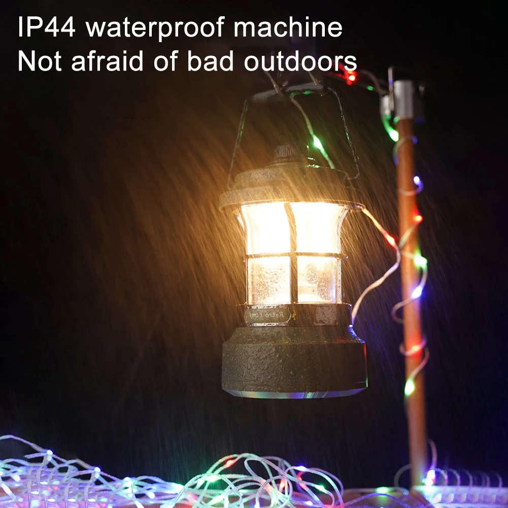 Camping Light Hanging Tent Light IP44 Waterproof Handheld Carrying with String Emergency for Outdoor Emergency