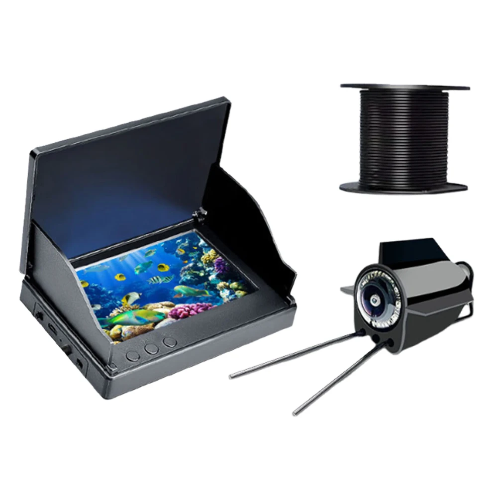 Caméra sous-marine HD 4,3/5 pouces vue large 220° pêche glace lac mer bateau kayak détecteur poissons