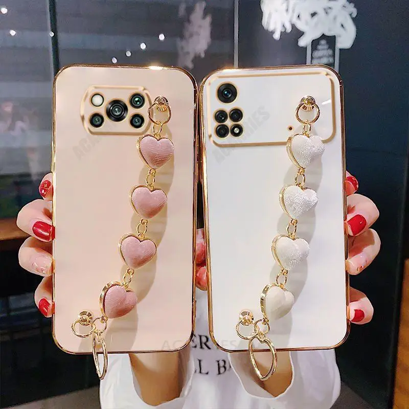 Elegant Love Heart Bracelet Plating Silicone Cover - Classic Design for Added Style and Protection