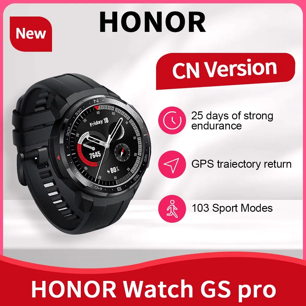 Honor Smart Watch GS Pro 103 Sport Modes 5ATM 1.39'' Screen Watch Heart Rate Monitoring GPS Smartwatch Bluetooth Call for Men