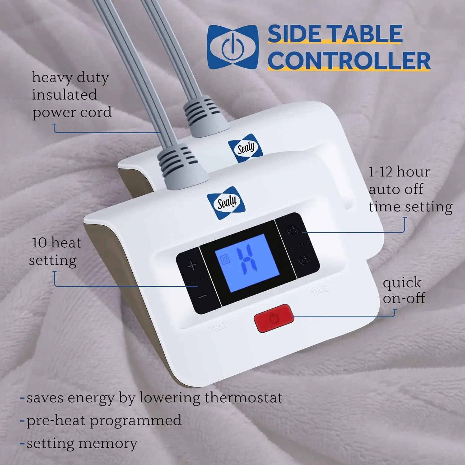 Electric Blanket King Size, Flannel Heated Blanket with Dual Controller, 10 Heat Setting & Auto Shut Off for Bed & Living Room