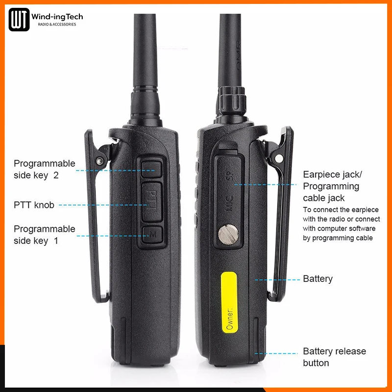TYT MD 680 Digital/Analog Walkie Talkie 10W UHF 400-470MHz VHF 136-174Mhz Single Band IP67 Waterproof Dual Time Soft Ham Radio 5