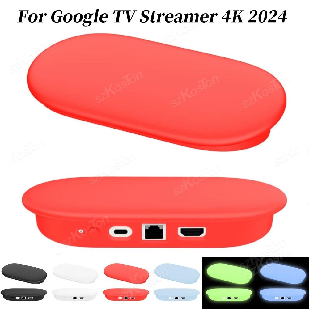Silicone Protective Cover Shockproof Protective Sleeve Anti-Drop Soft Silicone Cover for Google TV Streamer 4K Console Silicone Remote Case Silicone Remote Cover Silicone Remote Sleeve Remote Controller Cover Silicone Case Protector Silicone TV Box Sleeve