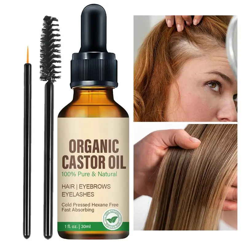 30ml Organic Castor Oil for Hair Growth pure natural Castor Oil Nourish Eyelashes and Eyebrows Scalp, Skin and Nails Care - Image 4