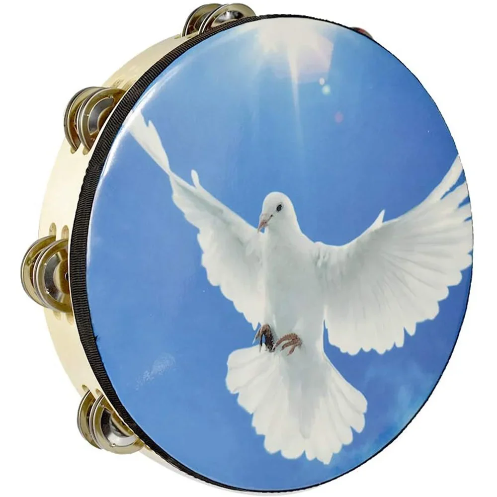 6 inch 8 inch 10 Wood Tambourine Hand Held with Double Row Metal Jingles for KTV Party Church Musical Percussion Instrument
