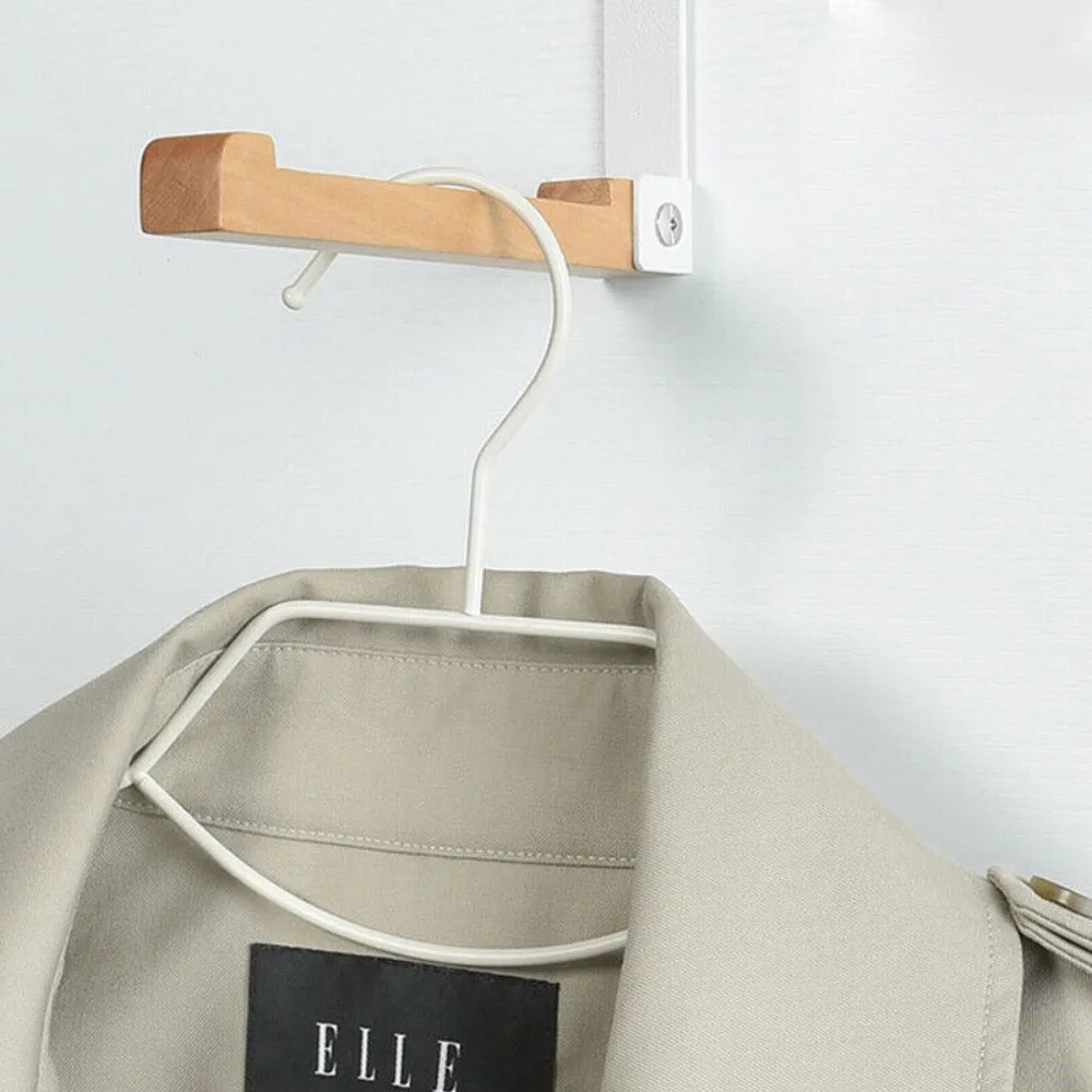 Foldable Metal & Wood With Anti Slip Strip Easy Install No punching Rear Door Hook Over Hanger The