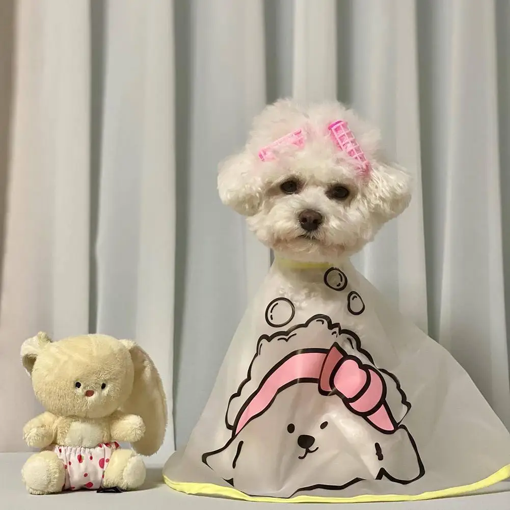 Pet Transparent Haircut Cloak Jacket Adjustable Size Dressing Up Cape Facial Tears Care For Cats Dogs