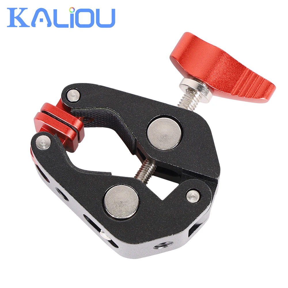 Multifunctional Super Clamp with 1/4" Thread, Tripod Clamp Mount for Camera, Phone, LCD/DV Monitor, Fill lights, Crab-Shaped Cla