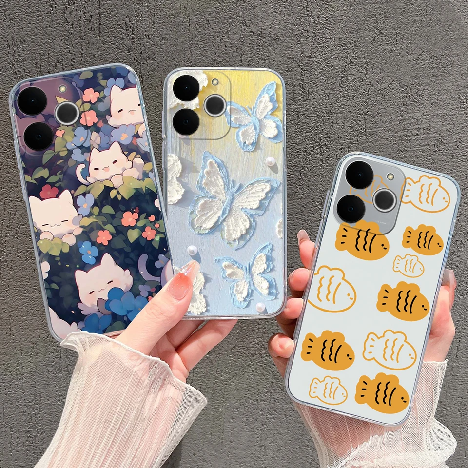 Cat Whale Anti-Fingerprint Transparent Phone Case