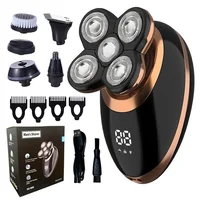 5 In 1 Electric Shaver For Men Bald Head Hair Clipper Nose Trimmer Floating 5 Blade Heads Shaving Beard Knife Rechargeable Razor 1