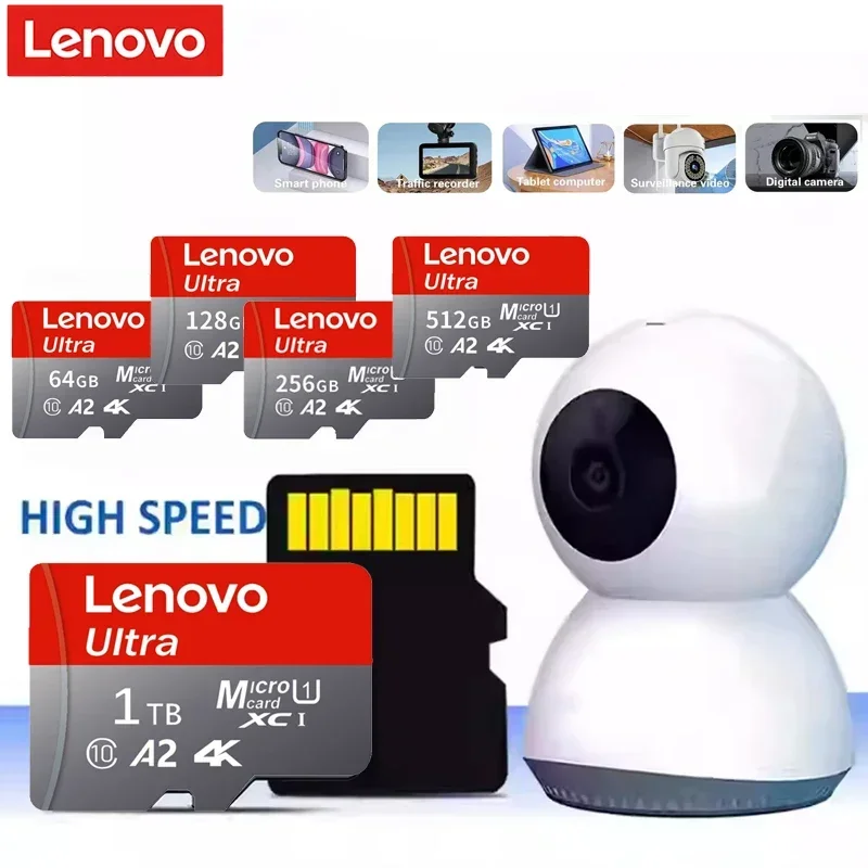 레노버 메모리 카드 마이크로 SD 카드 1TB 128GB 64GB 카드 메모리 A2 A1 V30 U3 플래시 카드 마이크로SD DJI 포켓 3 제품 호환