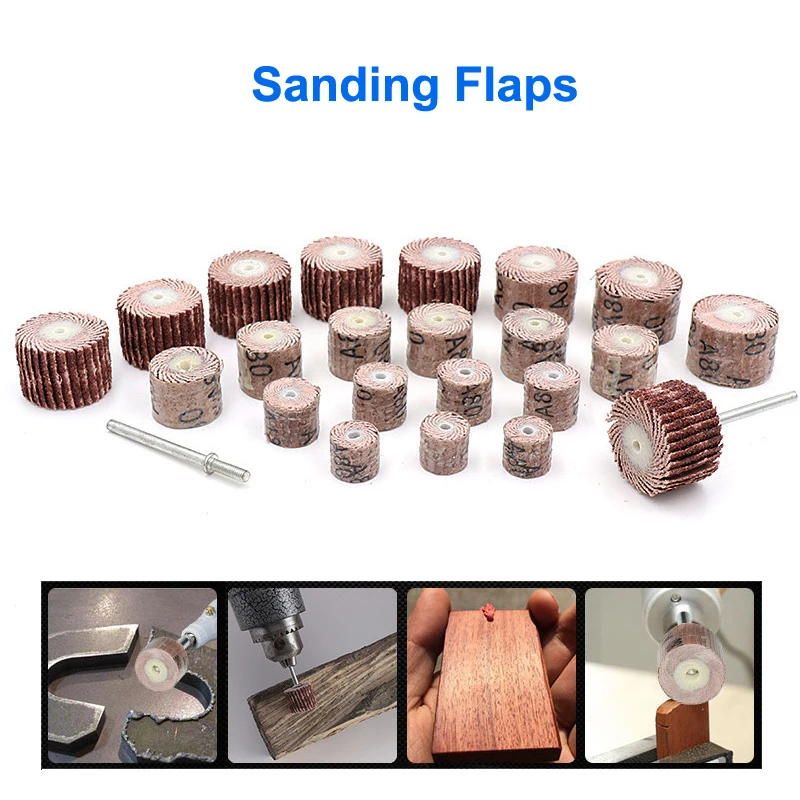20pcs Sanding Flap Wheels For Dremel Accessories Sandpaper Polishing