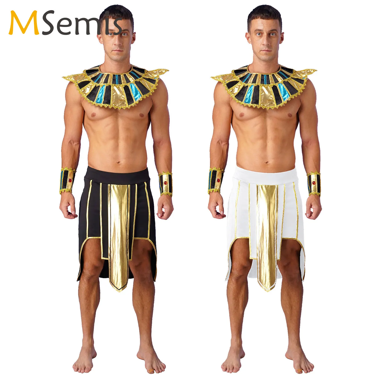 

Halloween Costumes Ancient Pharaoh Egypt King Costume Accessories Set Men Wome Priest Cosplay Egyptian Cleopatra Queen Clothing