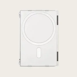 Transparent Magnetic Card Sleeve with Dual Slots and Shockproof Stand Functionality (Transparent)