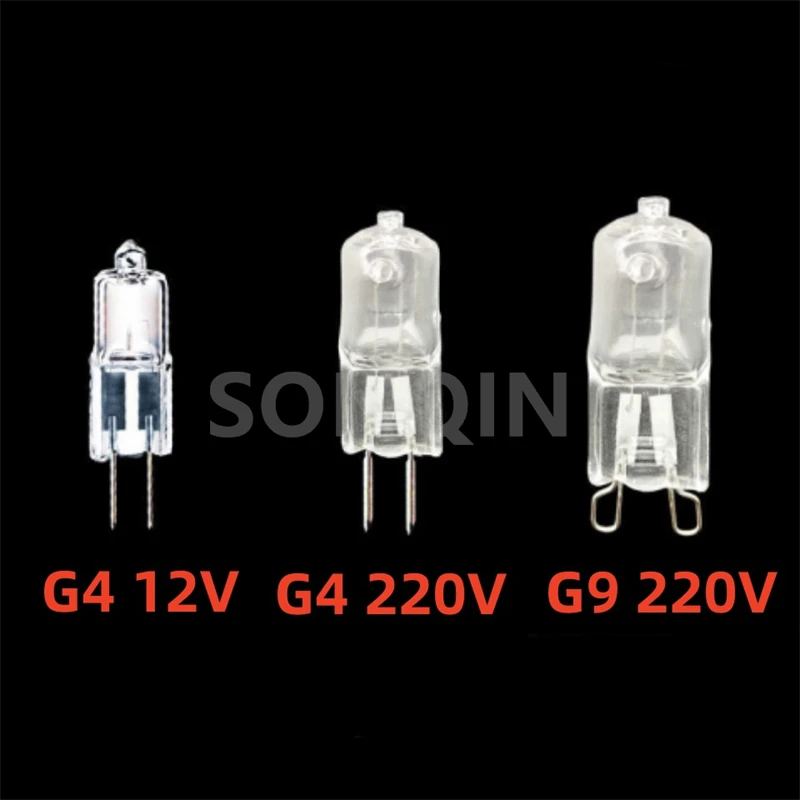 10PCS 12V 220V 10W 20W 35W 50W G4 전구 삽입 구슬 크리스탈 램프 할로겐 램프 실내 조명 전구