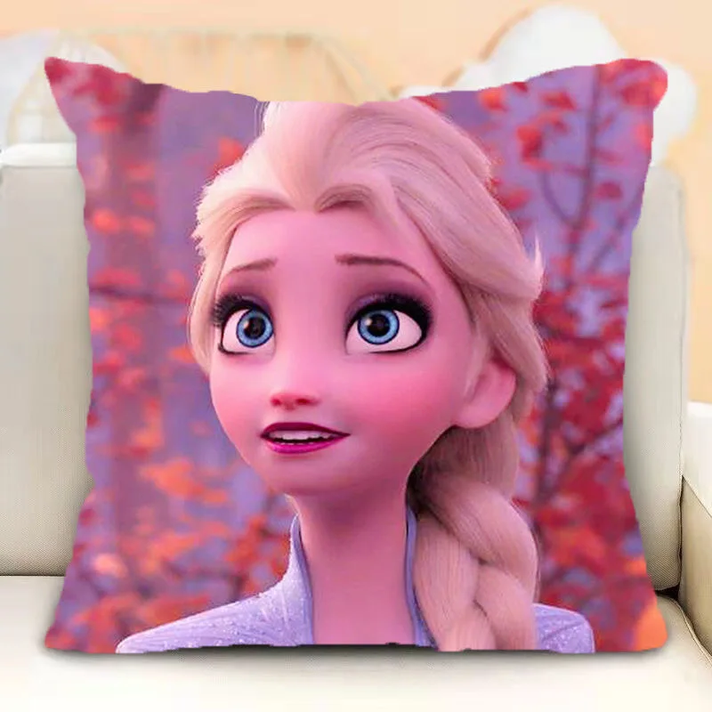 Disney Elsa Decorative Pillow Cases Cartoon Cushion Cover Children Girl Birthday Christmas Gift 40x40cm