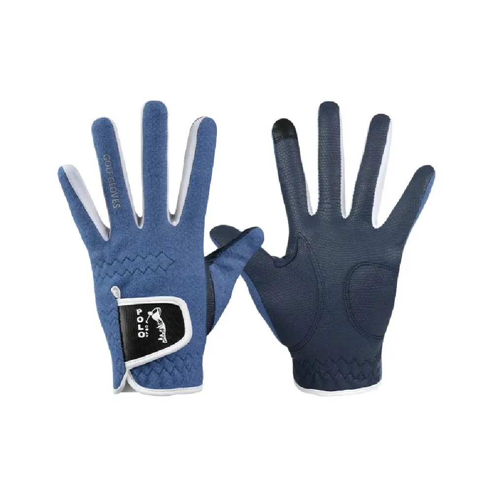 1 Pair Men Winter Warm Fleece Golf Gloves Outdoor Sports Touch Screen Gloves Non-slip Full Fingers Mittens Palm Protection