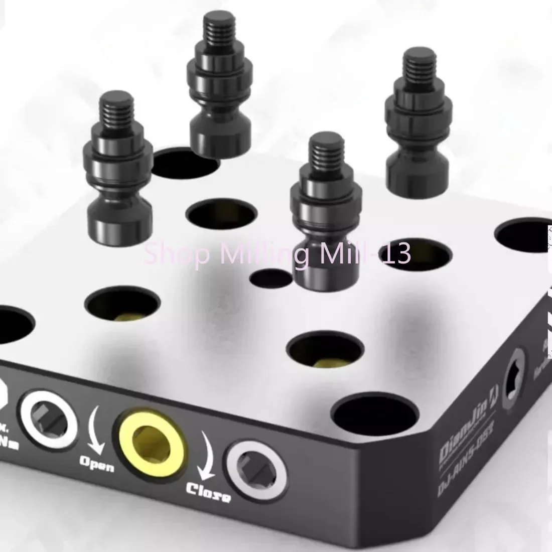 4-5 Axis Fixture Self-centering Vise Positive Paired Zero Point Quick Change Four Axis L-block Bridge Board DJ-6080H D52