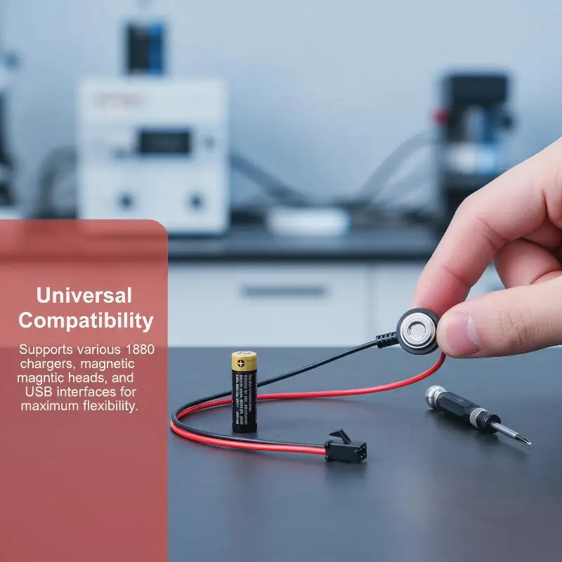 Magnetic 18650 Battery Charger Cable Set with Secure Fit Extension