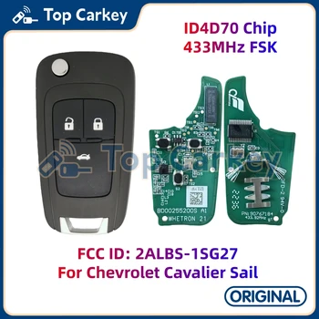 Telecomando Originale TopCarkey FCC ID 2ALBS-1SG27 a 3 Pulsanti con Chip 4D70 433MHz per Chevrolet Aveo Cavalier Sail