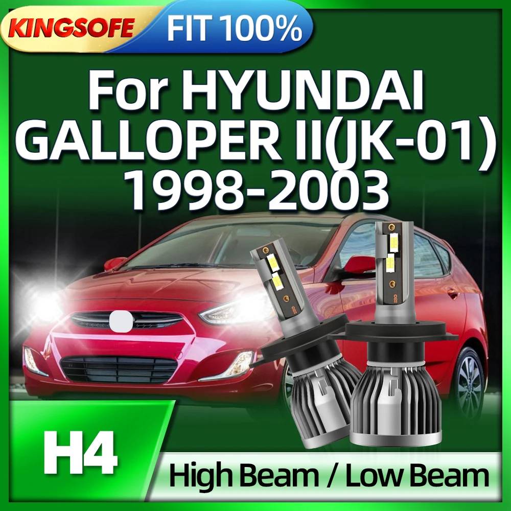 

Светодиодные фары Roadsun H4 Car 6000K, белые автомобильные лампы 1998 лм для HYUNDAI GALLOPER 2 JK-01 1999 2000 2001 2002 2003