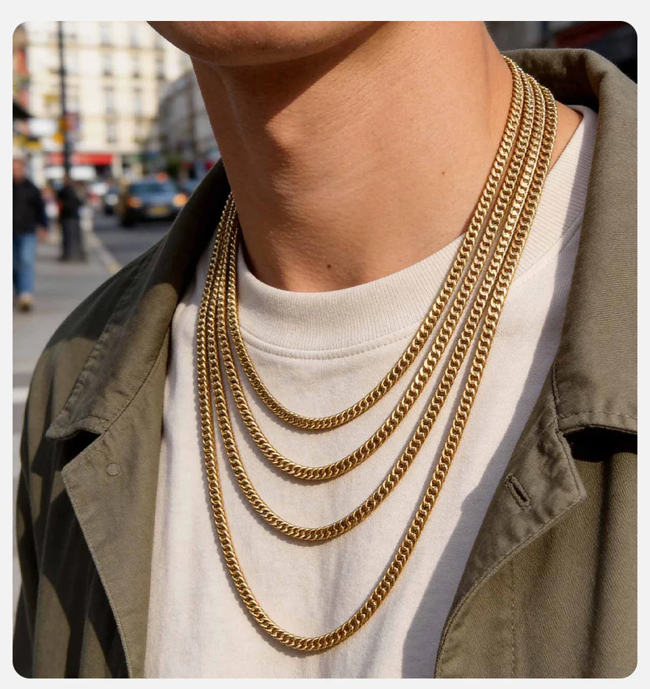 Vnox 3/5/7/9mm Thick Cuban Chain Necklaces for Men Women,Simple Miami Curb Links Collar,Waterproof Stainless Steel Unisex Chain S1b1a943acb6248cabe32e8739922379bo