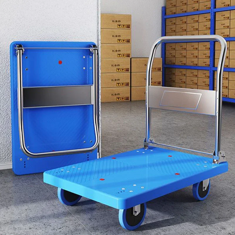 

Platform Steel Trolley Folding Flat Warehouse Moving Carts Folding Weight Capacity Folding Dolly Luggage Trolley Flatbed