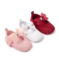Baby Soft Cotton Shoes Beautiful Lace Bowknot Mary Jane 6 to 12 Month Baby Girl Prewalking Shoes High Quality Soft and Anti-slip 2