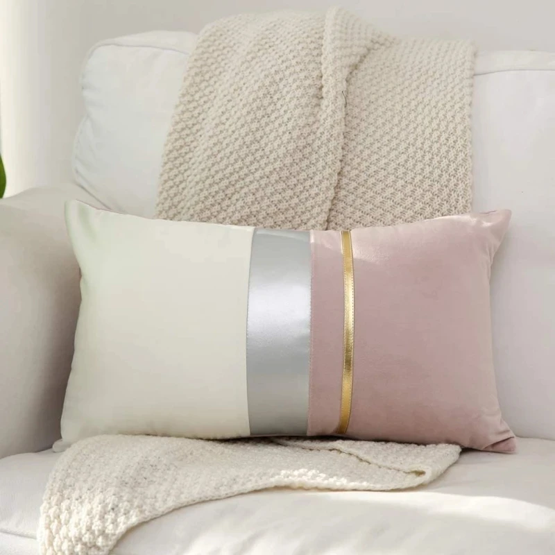 Luxury Velvet Cushion Cover, Patchwork Design Pillow Case, Home Decor, Sofa Pillows, 45x45cm, 30x50cm 2