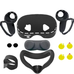 Silicone Soft Cover Set with Lens Cap & Controller Grip - VR Accessories Package (Black 2)